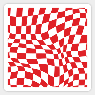 Man Utd Distorted Checkered Pattern Sticker